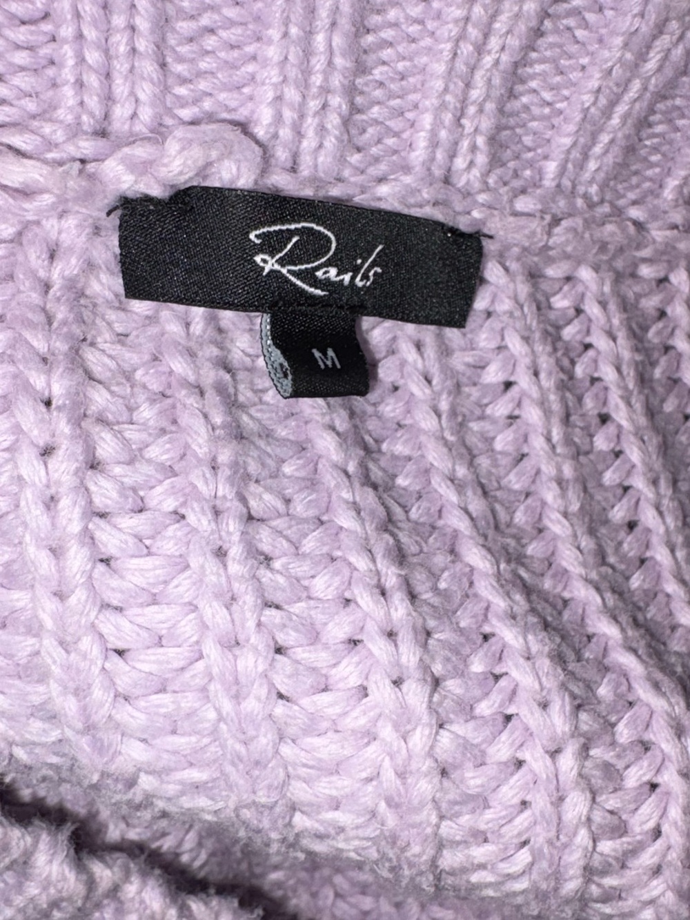 Rails Dhalia Lilac Eyelet Lace Knit Cropoed Crewneck Sweater - M - Picture 12 of 14